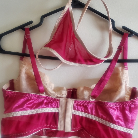 Lace Satin Plum Elegant Lingerie Set - Picture 8 of 8